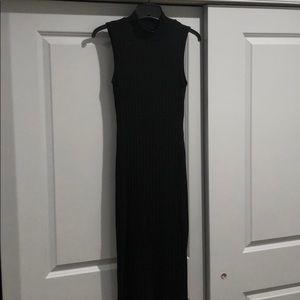 Adam Levine Black Ribbed Bodycon Sweater Dress